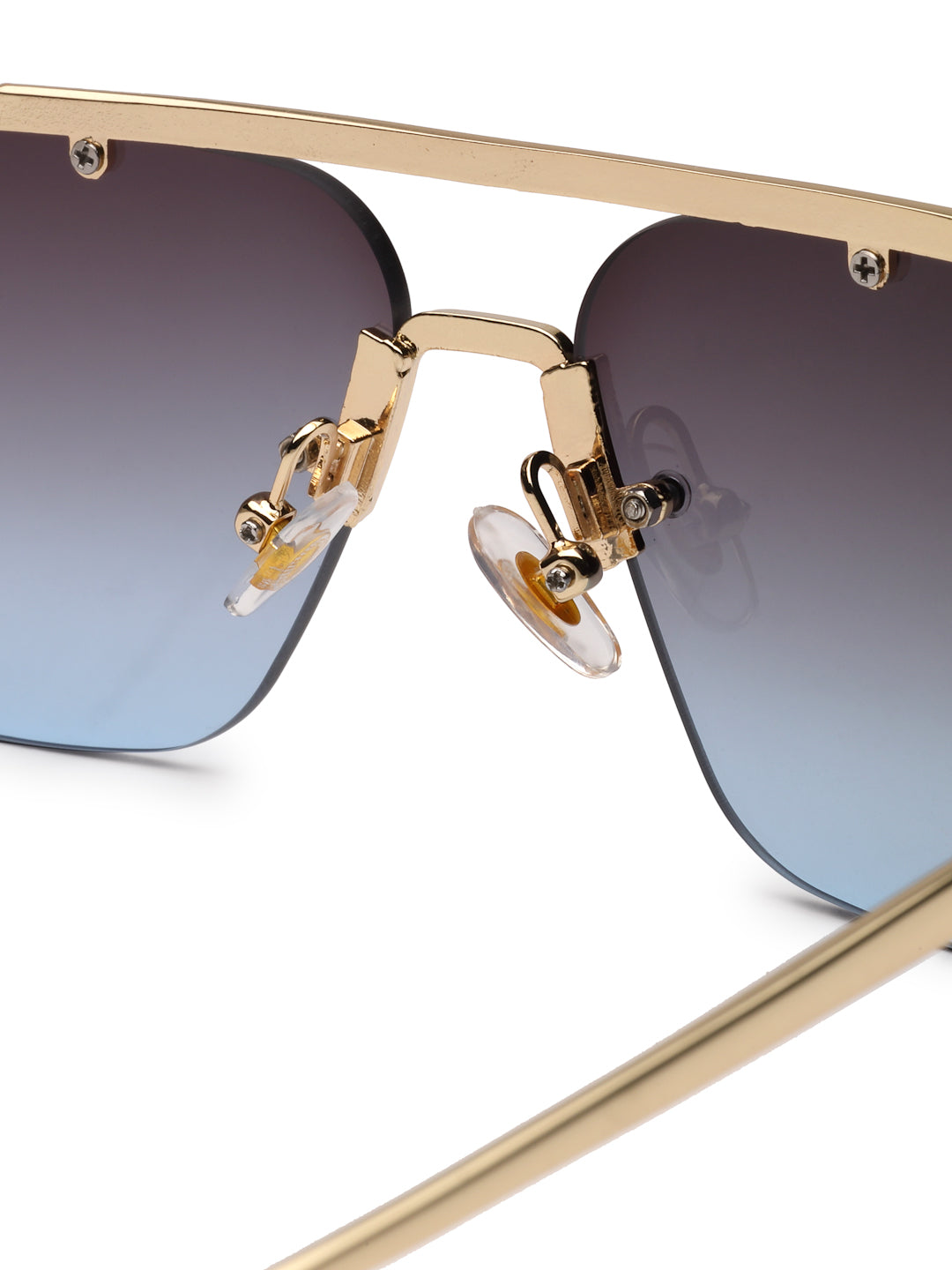 Pyre | Black Medium Rim Less Square Sunglasses for Men [UV-protected]
