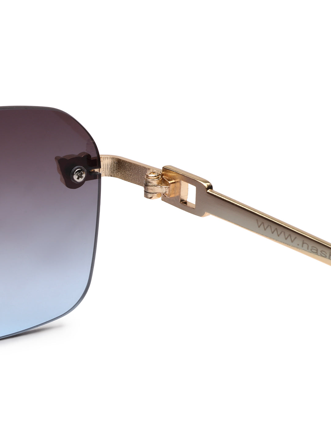 Pyre | Black Medium Rim Less Square Sunglasses for Men [UV-protected]