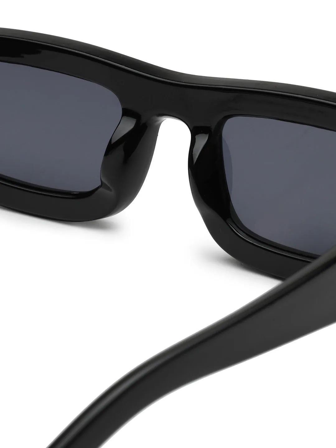Crystix | Black Small Full Rim Rectangle Sunglasses for Men & Women [UV-protected]