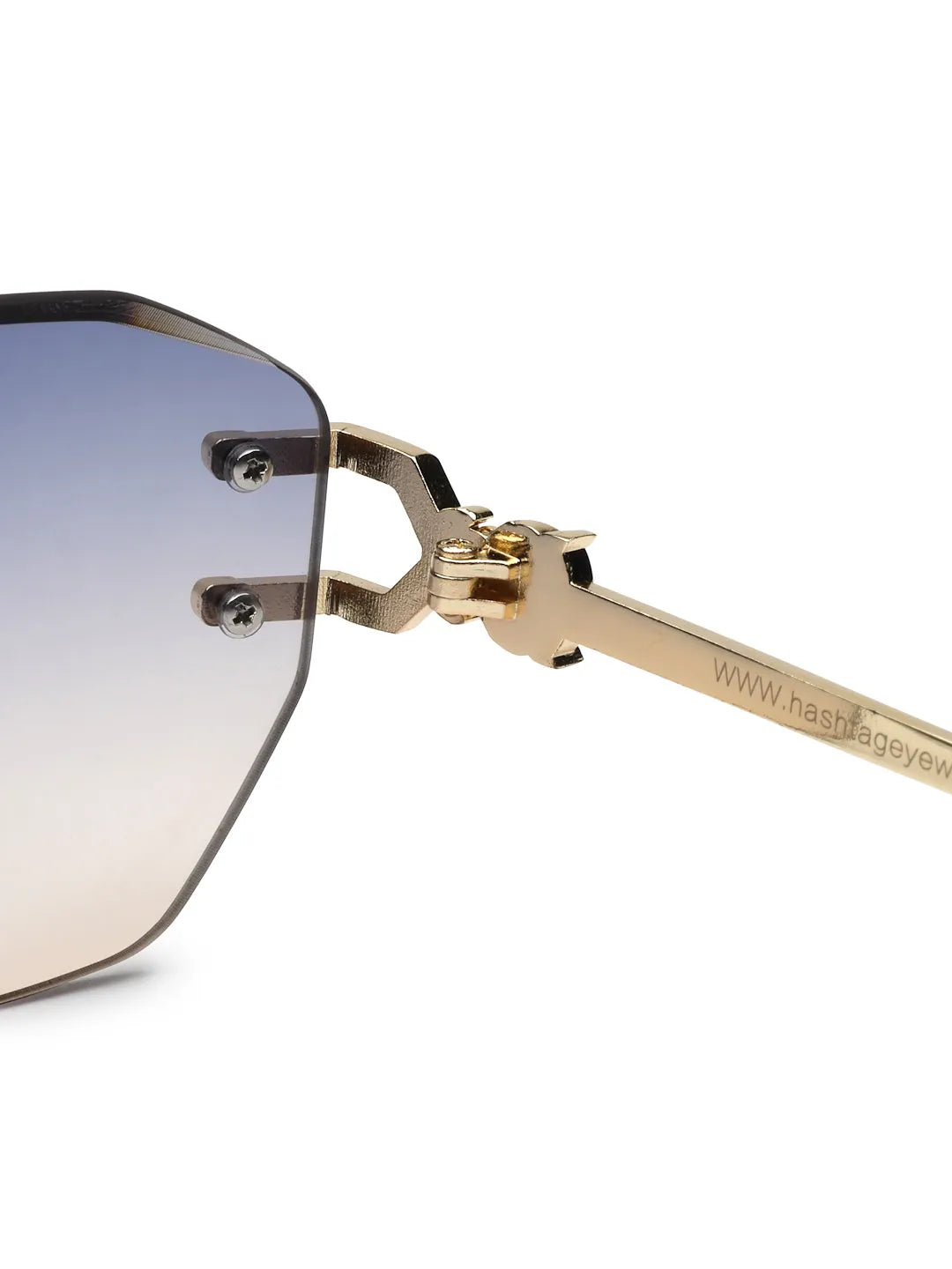 Valora | Gradient Blue & Brown Medium Rim Less Square Sunglasses for Men [UV-protected]