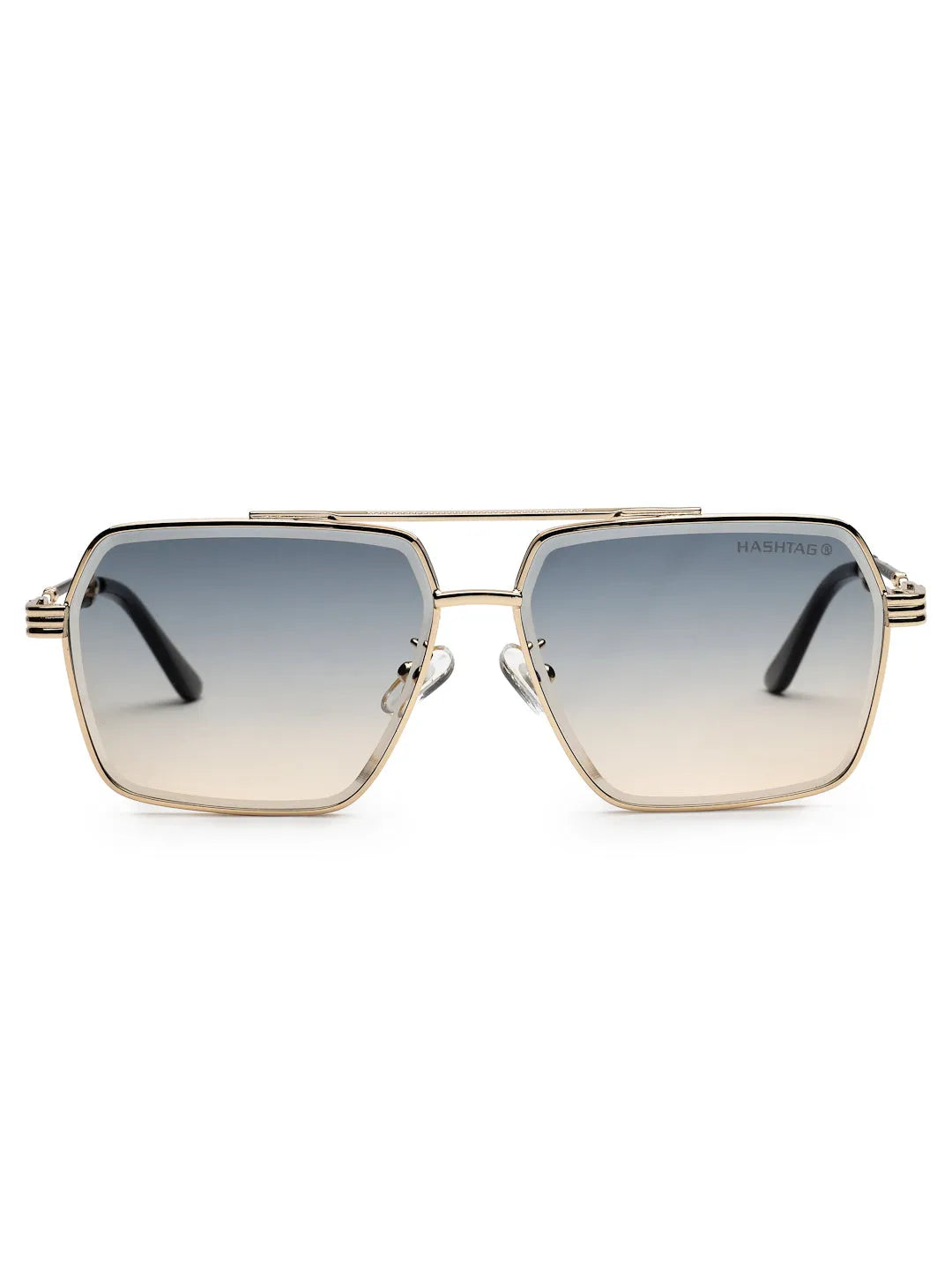 Orbital | Golden Black Medium Full Rim Rectangle Sunglasses for Men & Women [UV-protected]