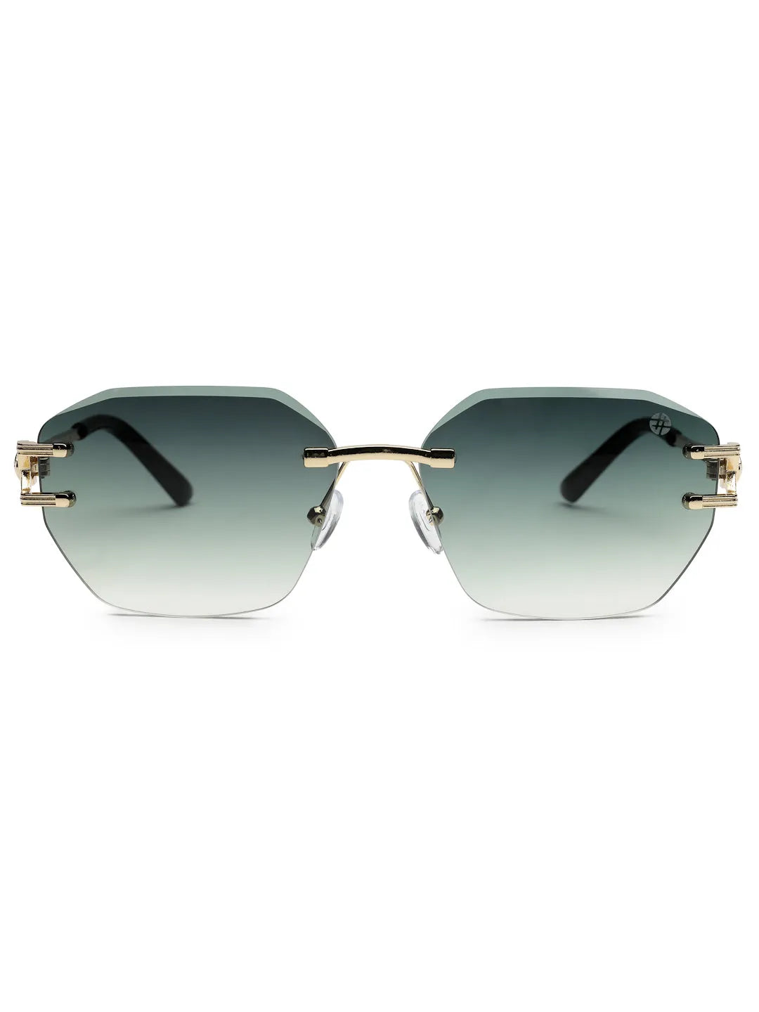 Valora | Gradient Green Medium Rim Less Square Sunglasses for Men [UV-protected]