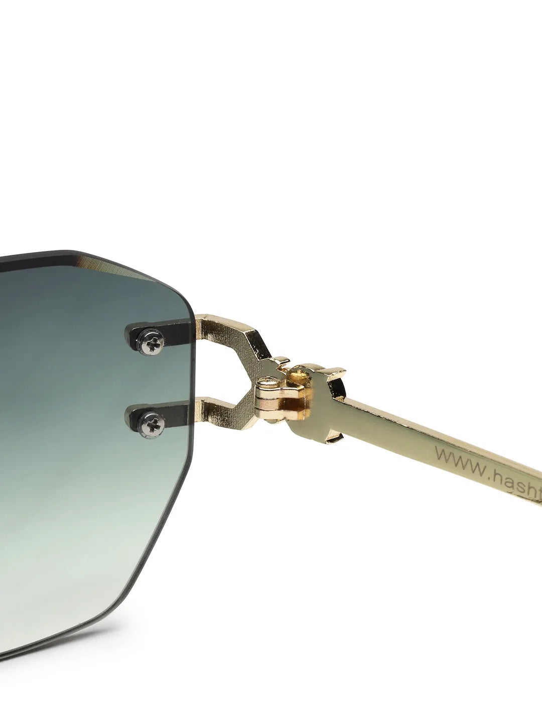 Valora | Gradient Green Medium Rim Less Square Sunglasses for Men [UV-protected]