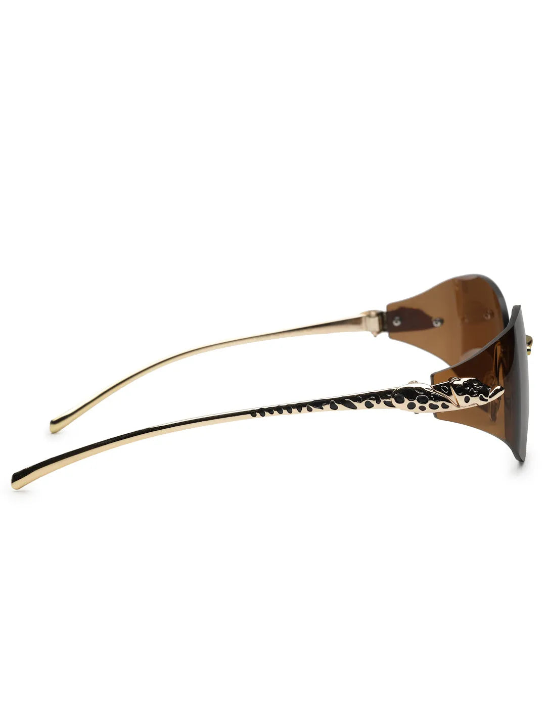 Valtrix | Brown Medium Rim Less Oval Sunglasses for Men [UV-protected]