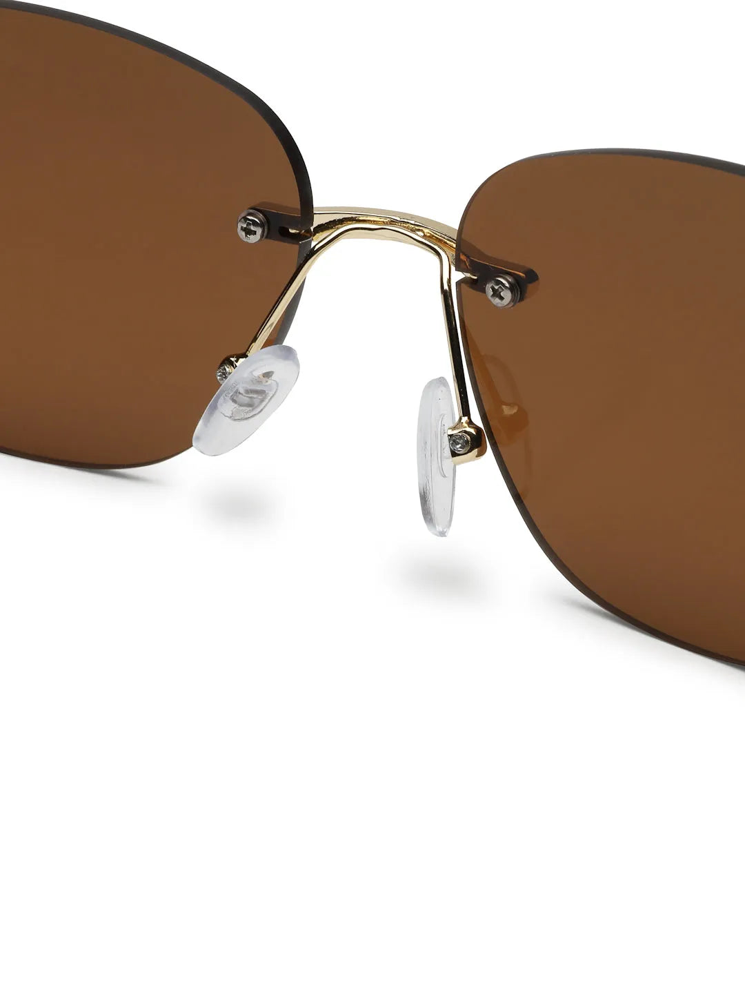 Valtrix | Brown Medium Rim Less Oval Sunglasses for Men [UV-protected]