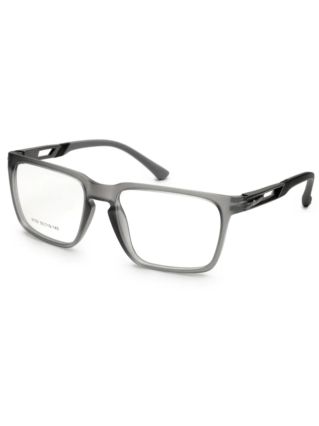 Sporty | Grey Medium Full Rim Square Eyeglasses for Men & Women [Demo Lens]