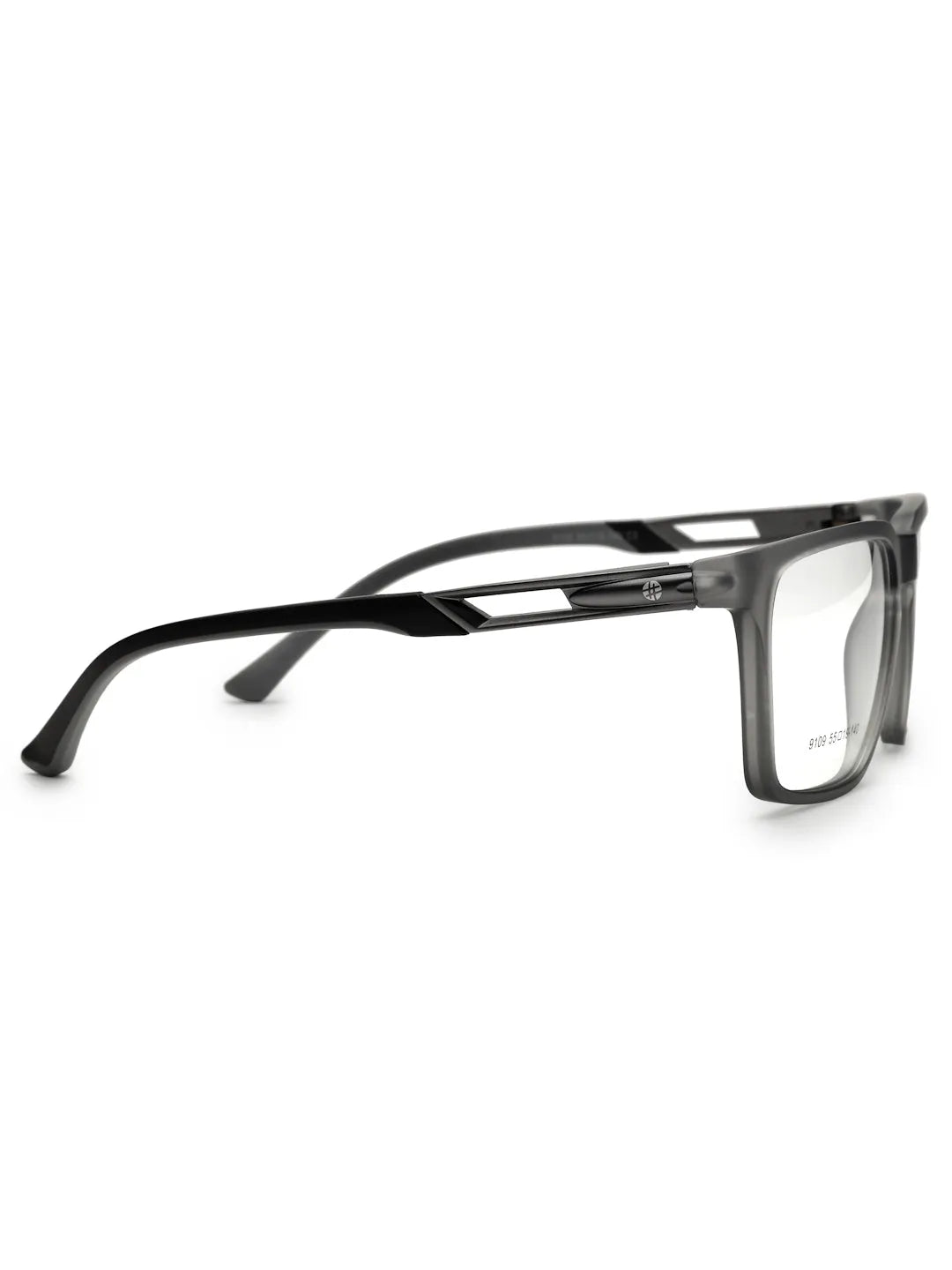 Sporty | Grey Medium Full Rim Square Eyeglasses for Men & Women [Demo Lens]