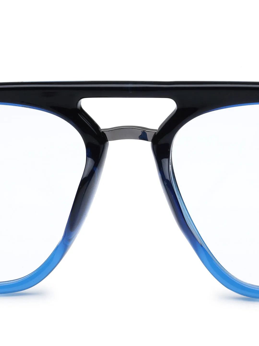 Ray-II | Black Blue Medium Full Rim Square Eyeglasses for Men & Women [Demo Lens]