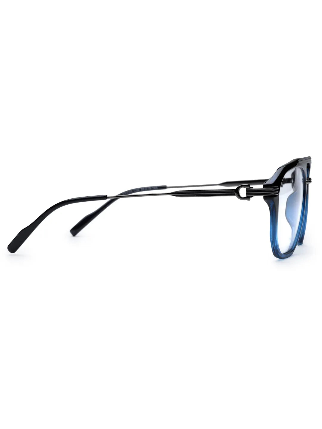 Ray-II | Black Blue Medium Full Rim Square Eyeglasses for Men & Women [Demo Lens]