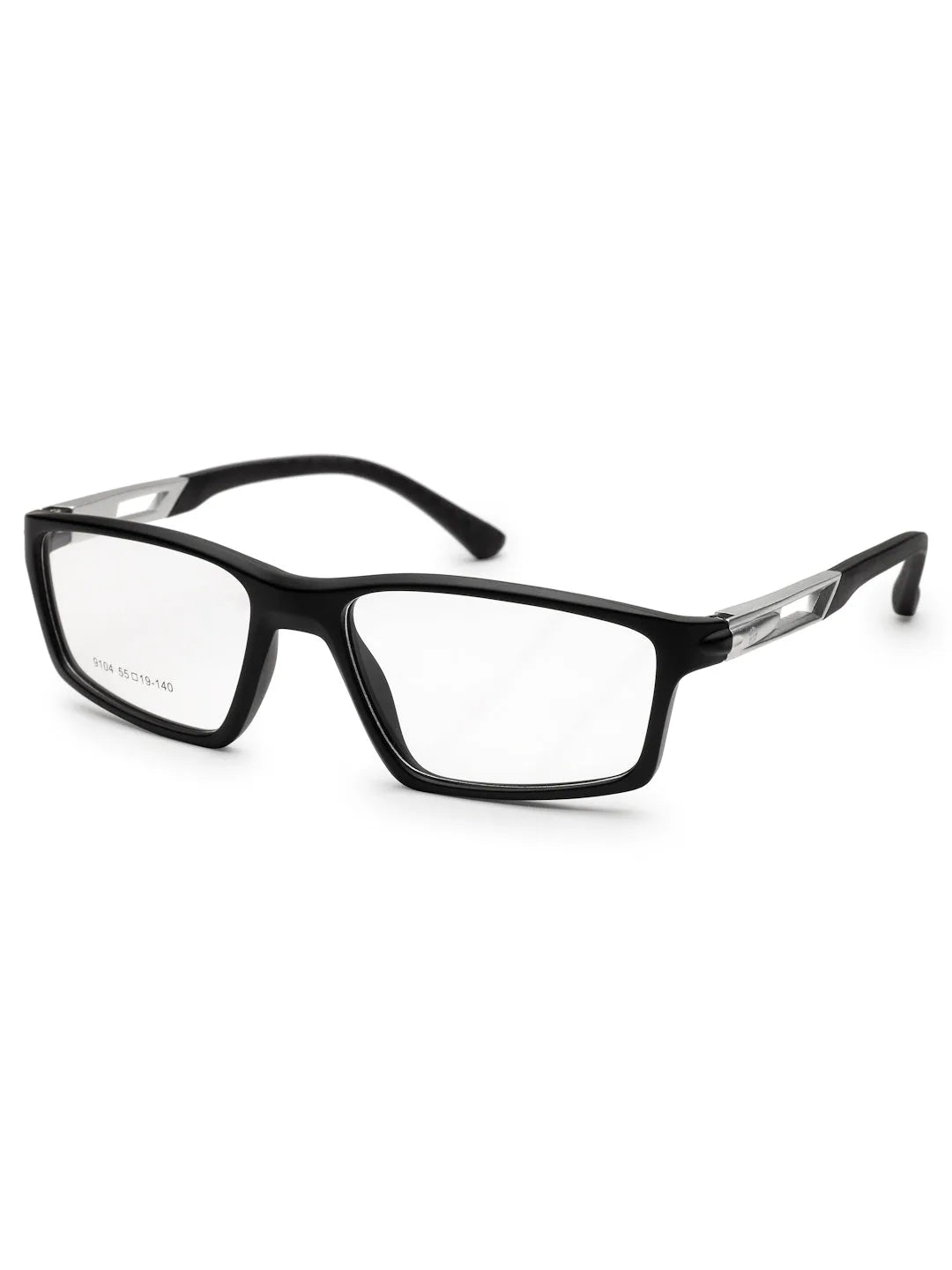 Sporty | Matte Black Medium Full Rim Square Eyeglasses for Men & Women [Demo Lens]
