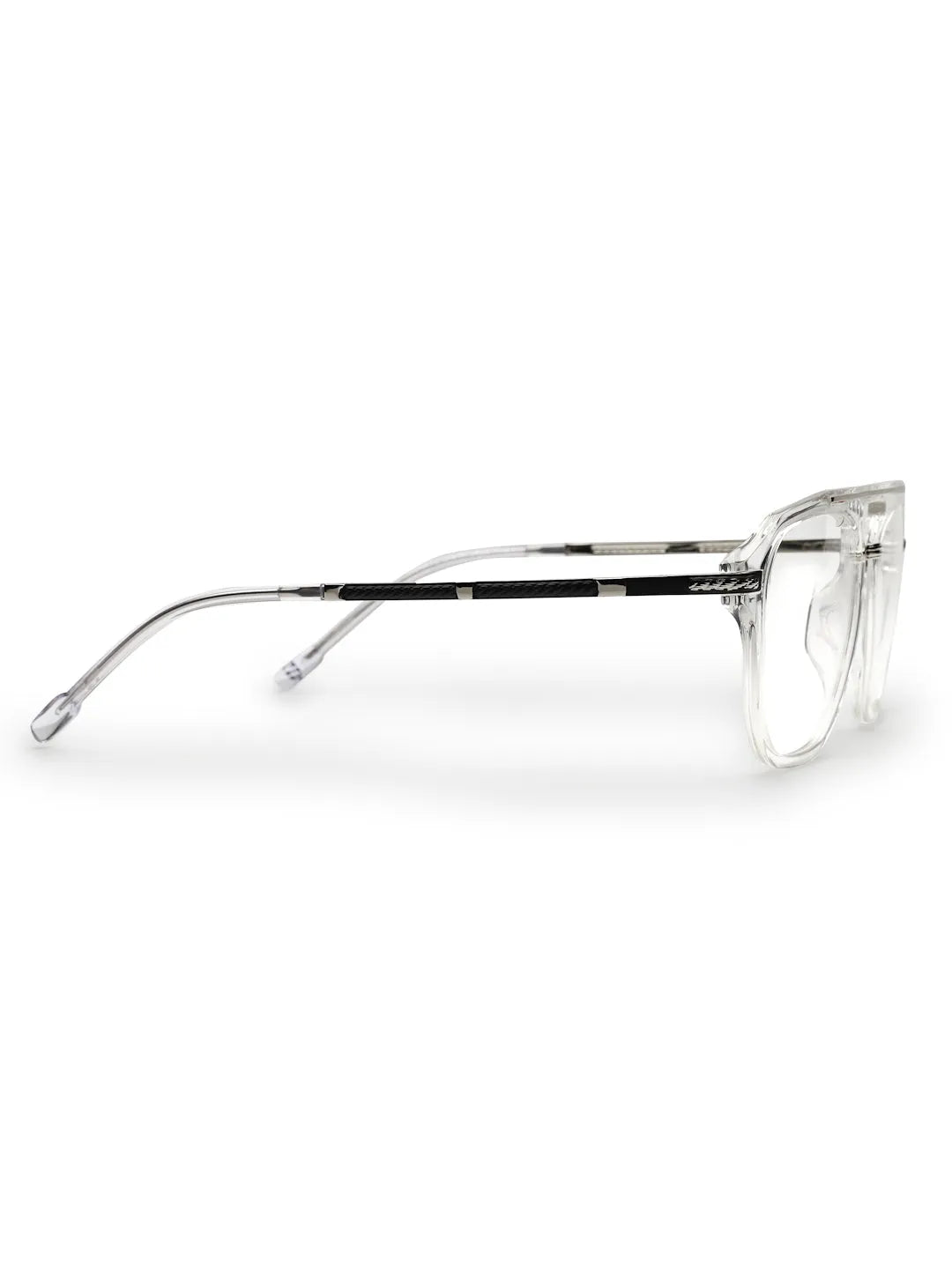 Ray-II | White Transparent Medium Full Rim Square Eyeglasses for Men & Women [Demo Lens]