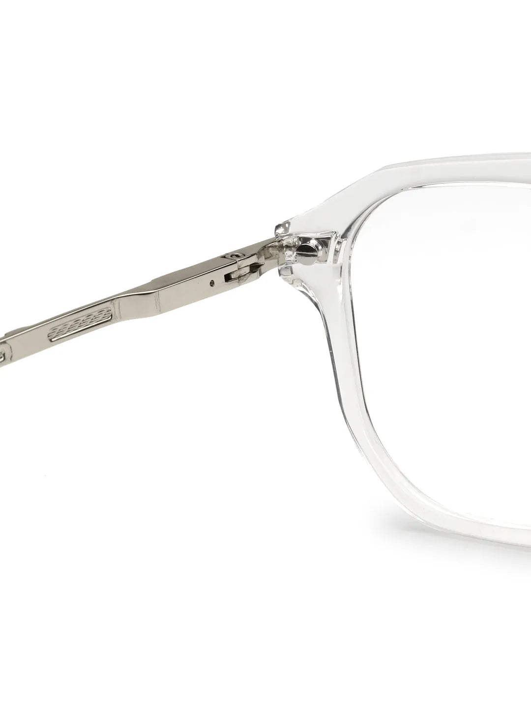 Ray-II | White Transparent Medium Full Rim Square Eyeglasses for Men & Women [Demo Lens]