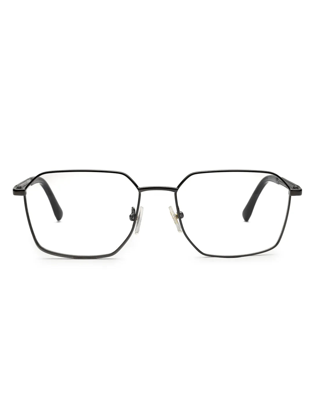 Ray-II | Gun-Grey Medium Full Rim Square Eyeglasses for Men & Women [Demo Lens]