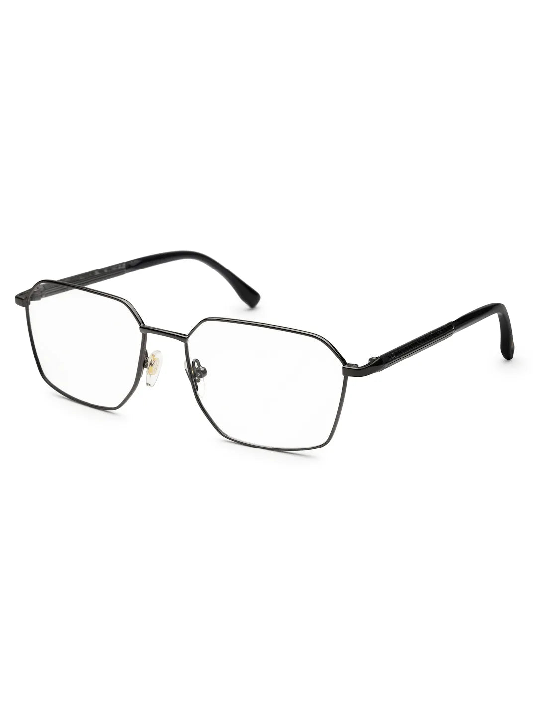 Ray-II | Gun-Grey Medium Full Rim Square Eyeglasses for Men & Women [Demo Lens]