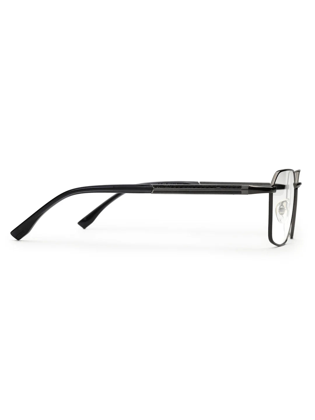 Ray-II | Gun-Grey Medium Full Rim Square Eyeglasses for Men & Women [Demo Lens]