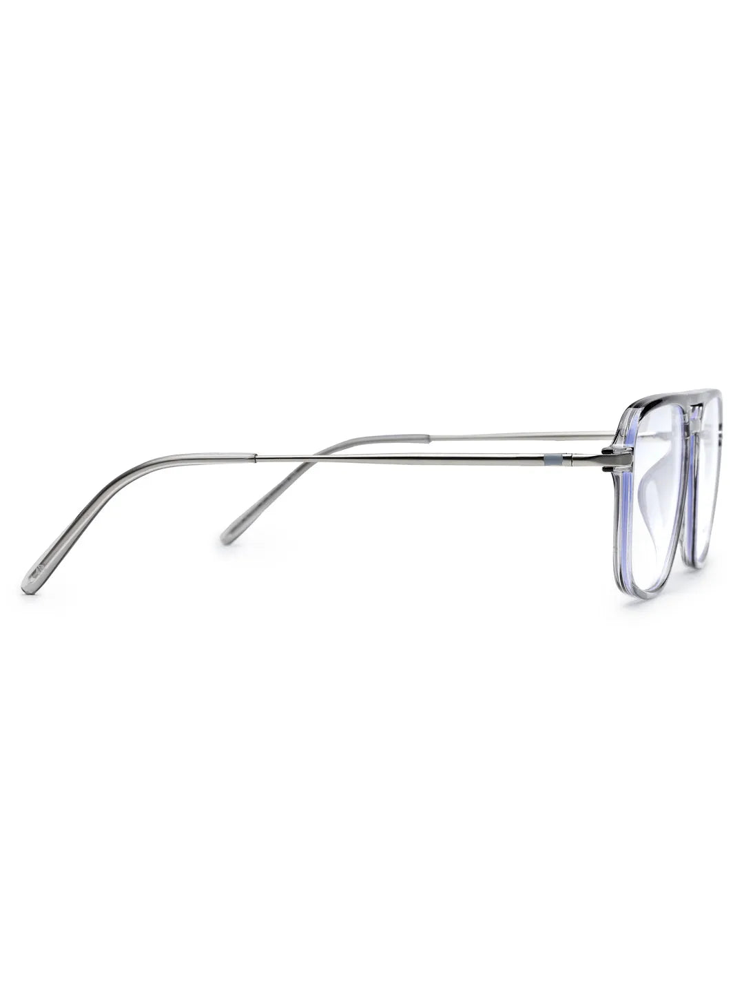 Radion | Smoke Medium Full Rim Square with Spring Hinges Eyeglasses for Men & Women [Demo Lens]
