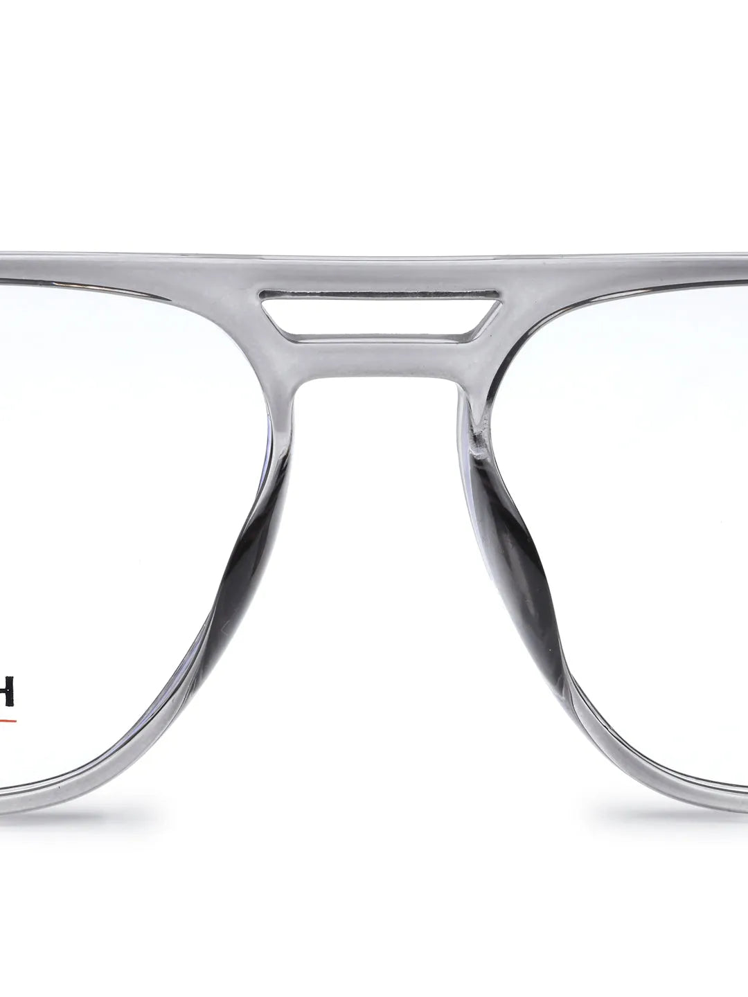 Radion | Smoke Medium Full Rim Square with Spring Hinges Eyeglasses for Men & Women [Demo Lens]