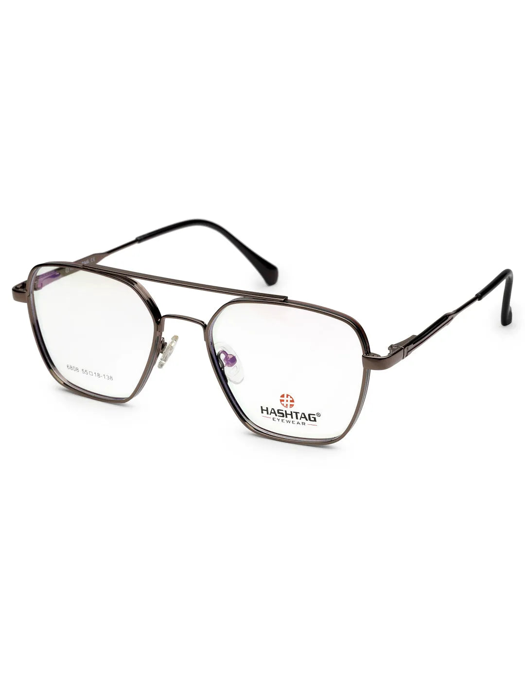 Ethra | Brown Medium Full Rim Square with Spring Hinges Eyeglasses for Men & Women [Demo Lens]
