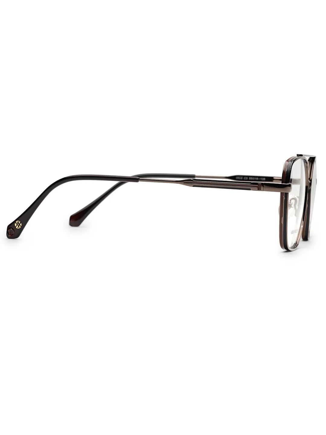 Ethra | Brown Medium Full Rim Square with Spring Hinges Eyeglasses for Men & Women [Demo Lens]
