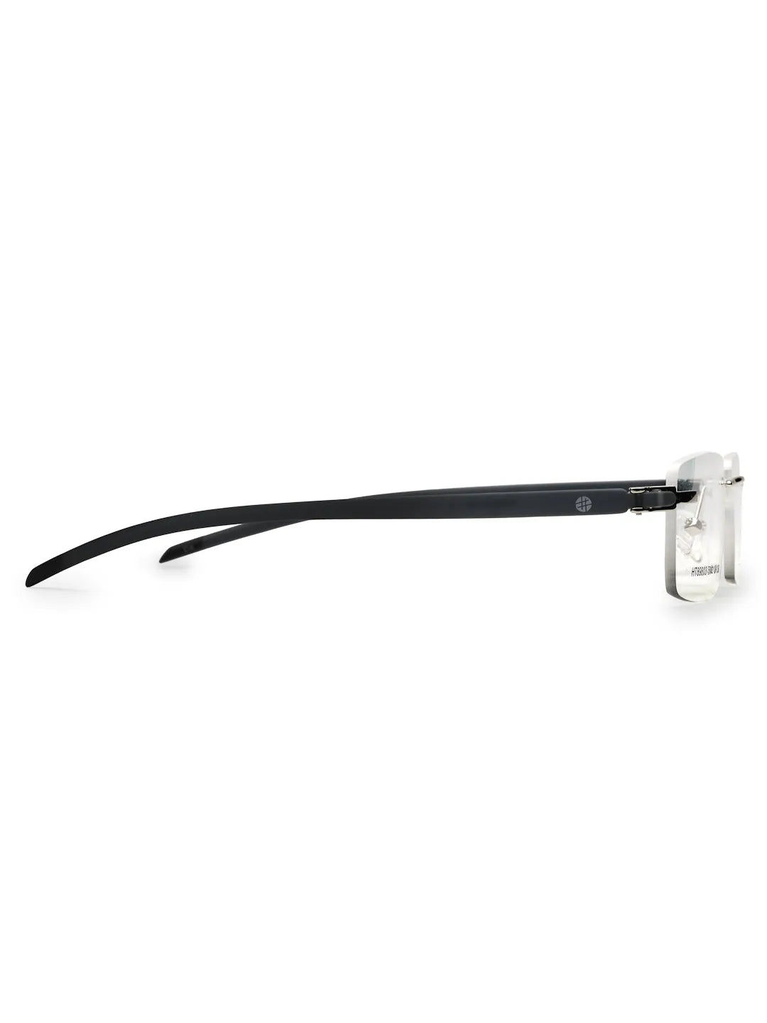 Thermo RM | Silver Medium Rim Less Square Eyeglasses for Men & Women [Demo Lens]