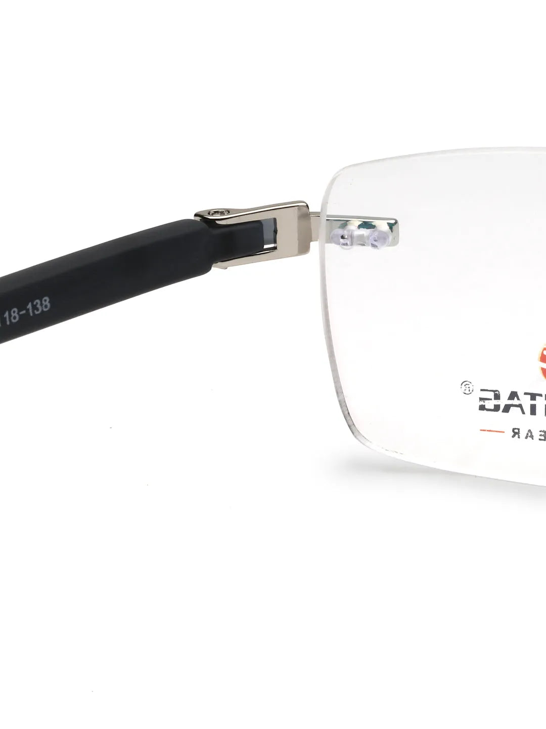 Thermo RM | Silver Medium Rim Less Square Eyeglasses for Men & Women [Demo Lens]