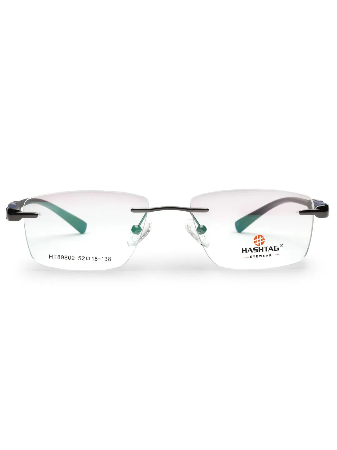 Thermo RM | Gun Medium Rim Less Square Eyeglasses for Men & Women [Demo Lens]