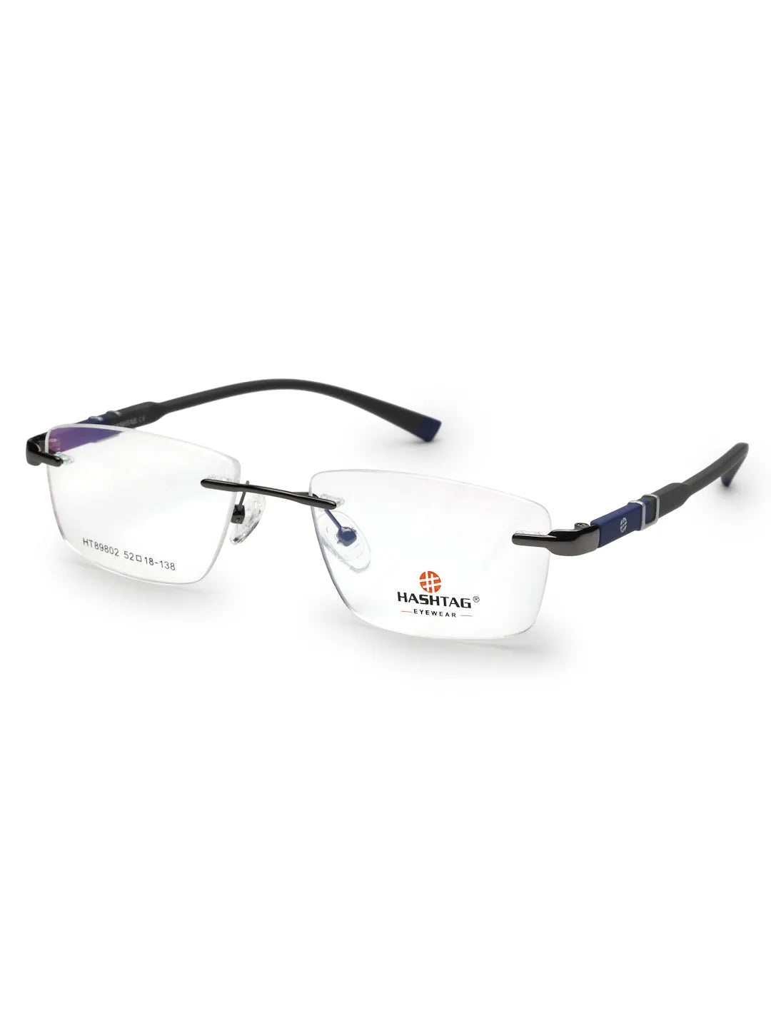 Thermo RM | Gun Medium Rim Less Square Eyeglasses for Men & Women [Demo Lens]