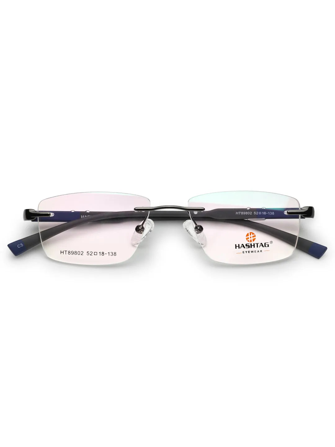 Thermo RM | Gun Medium Rim Less Square Eyeglasses for Men & Women [Demo Lens]