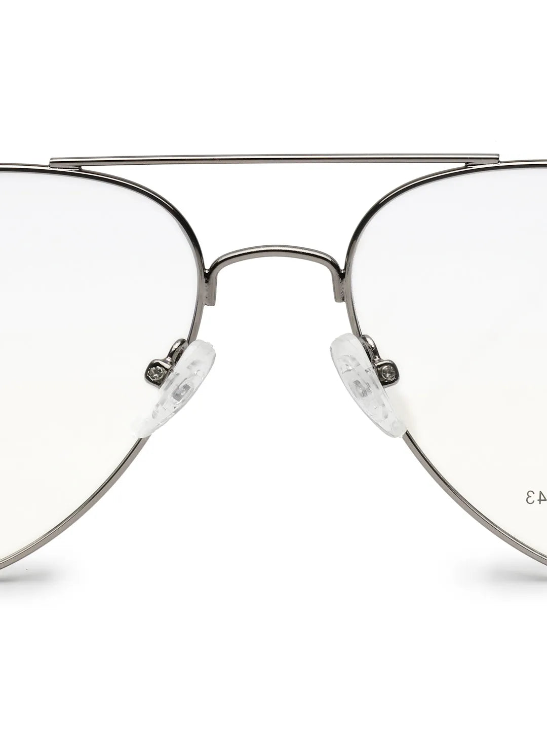 Tricorn | Silver Medium Full Rim Aviator with Lock Side Hinges Turban Eyeglasses for Men [Demo Lens]