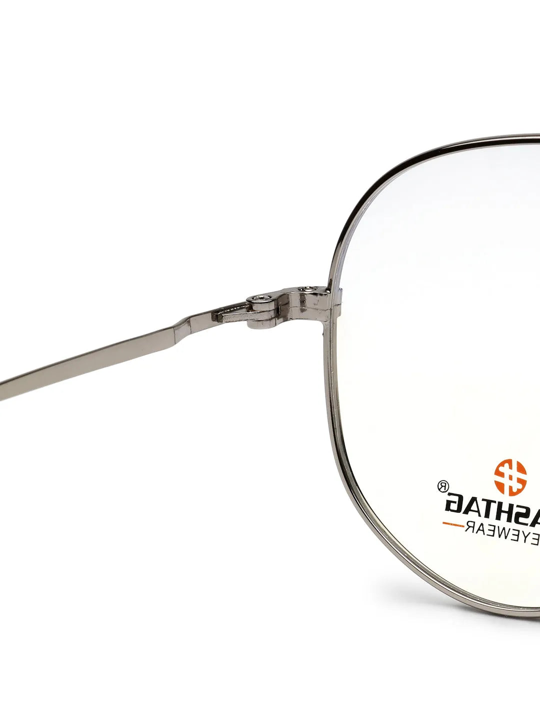 Tricorn | Silver Medium Full Rim Aviator with Lock Side Hinges Turban Eyeglasses for Men [Demo Lens]