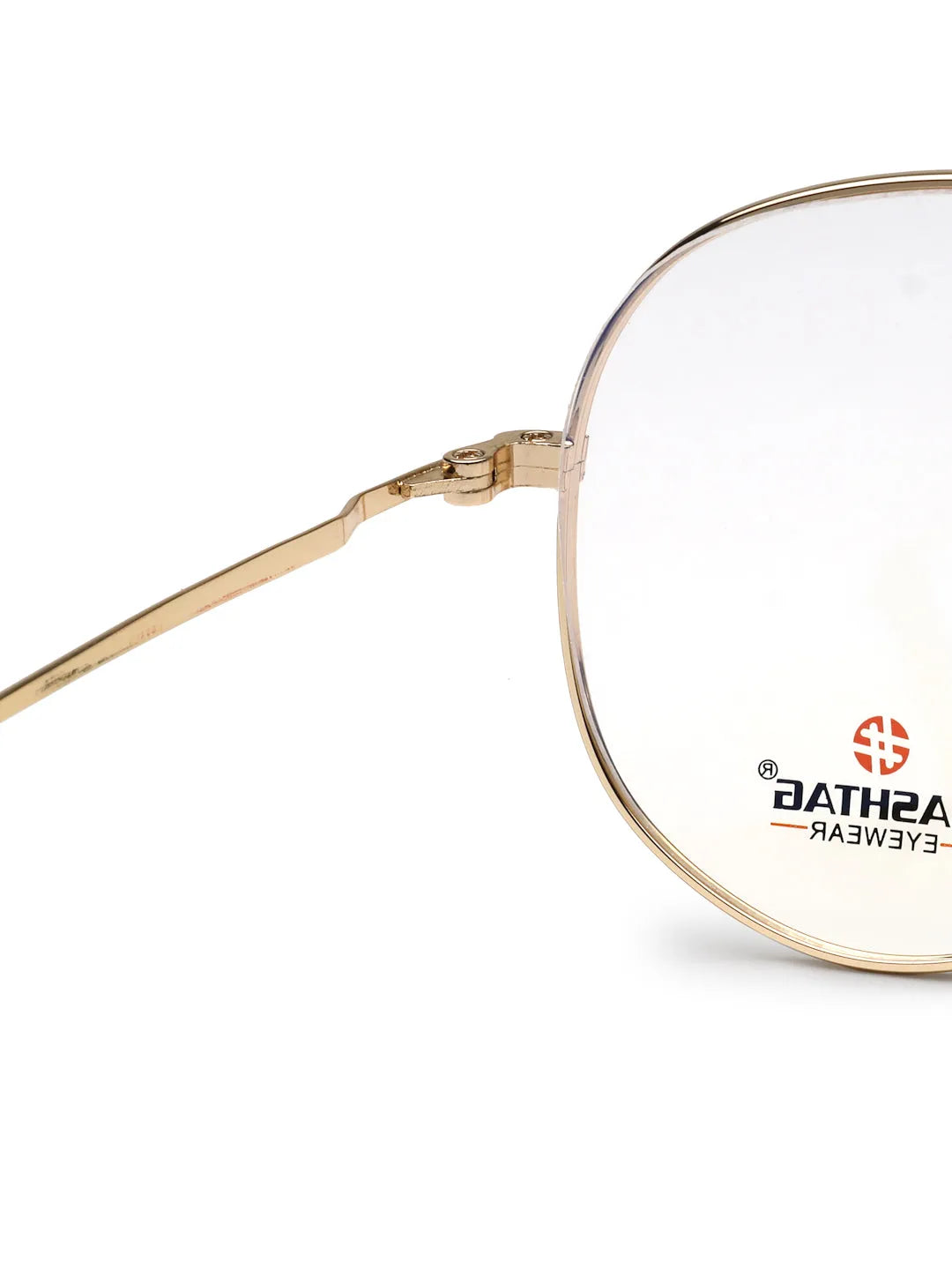 Tricorn | Gold Medium Full Rim Aviator with Lock Side Hinges Turban Eyeglasses for Men [Demo Lens]