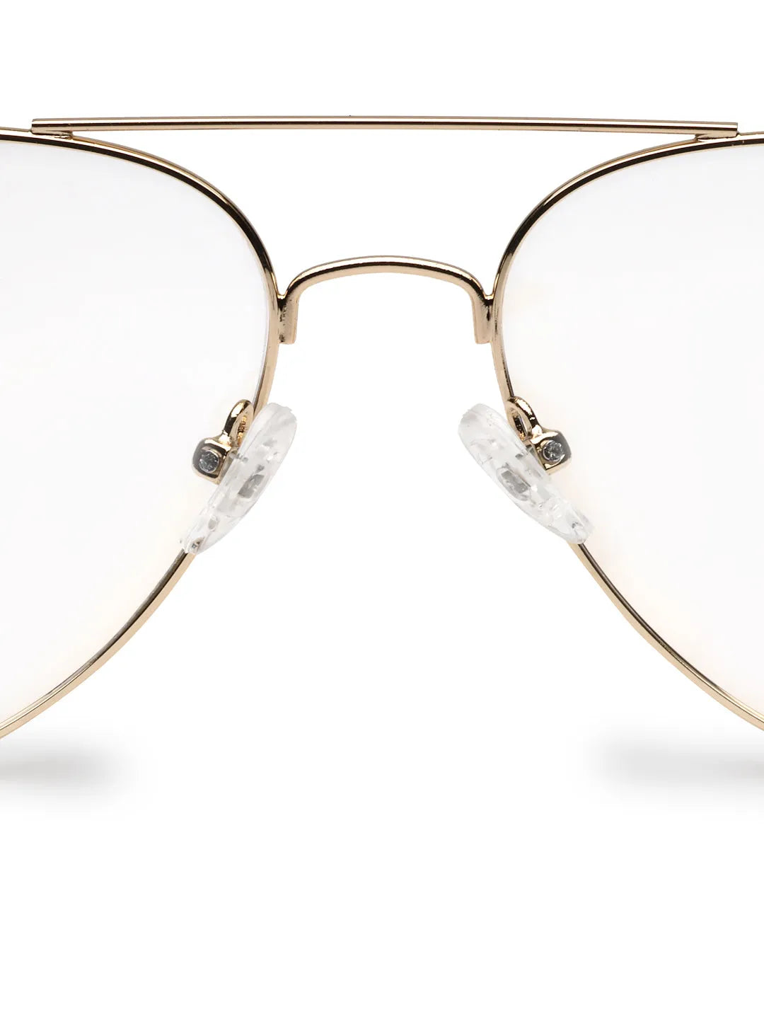 Tricorn | Gold Medium Full Rim Aviator with Lock Side Hinges Turban Eyeglasses for Men [Demo Lens]