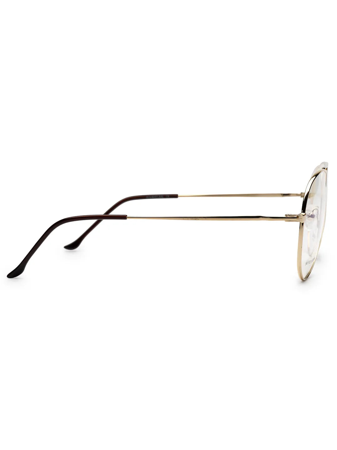 Tricorn | Gold Medium Full Rim Aviator with Lock Side Hinges Turban Eyeglasses for Men [Demo Lens]