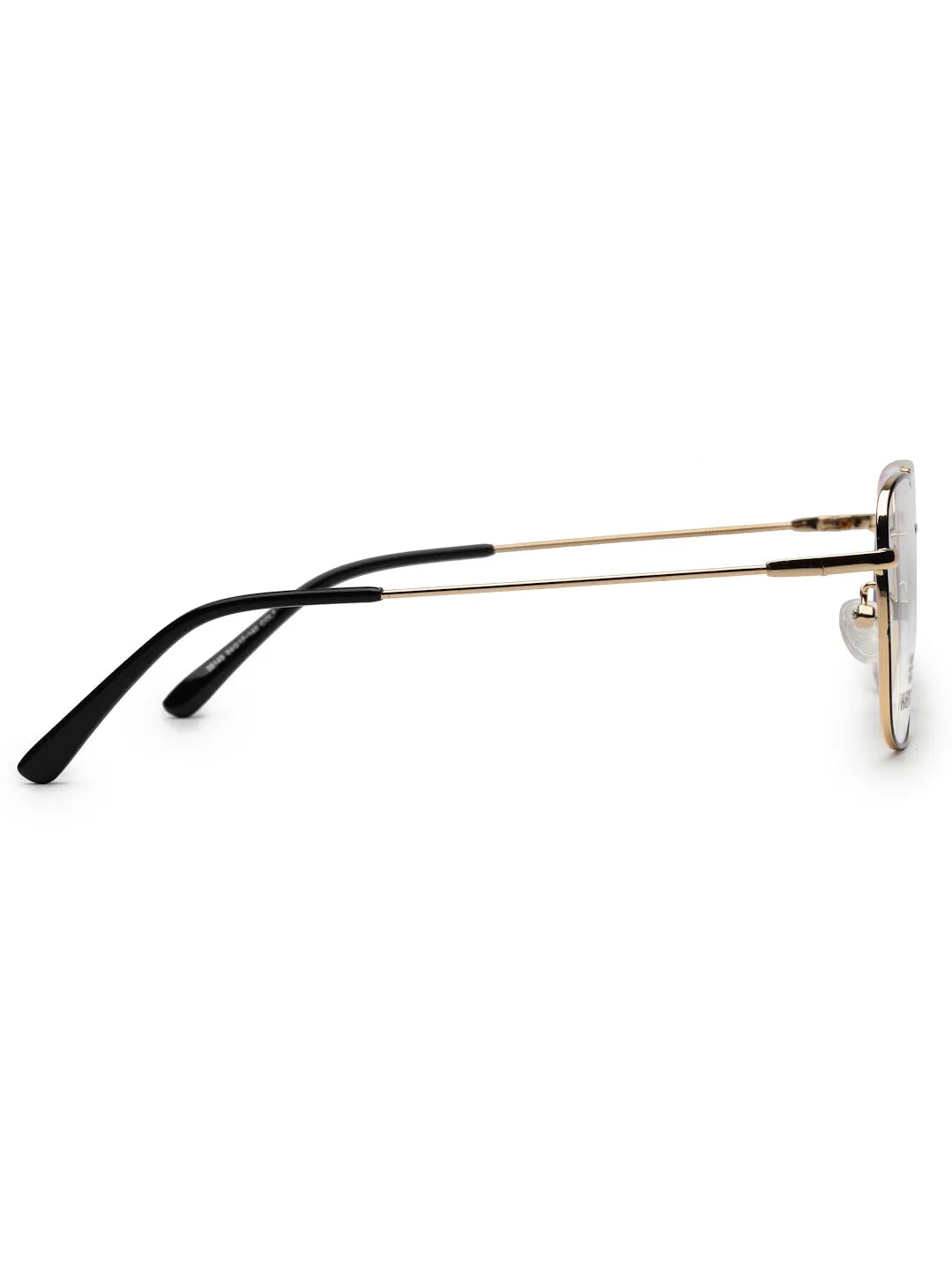 Glowra | Black-Gold Medium Full Rim Square with Lock Side Hinges Eyeglasses for Men & Women [Demo Lens]