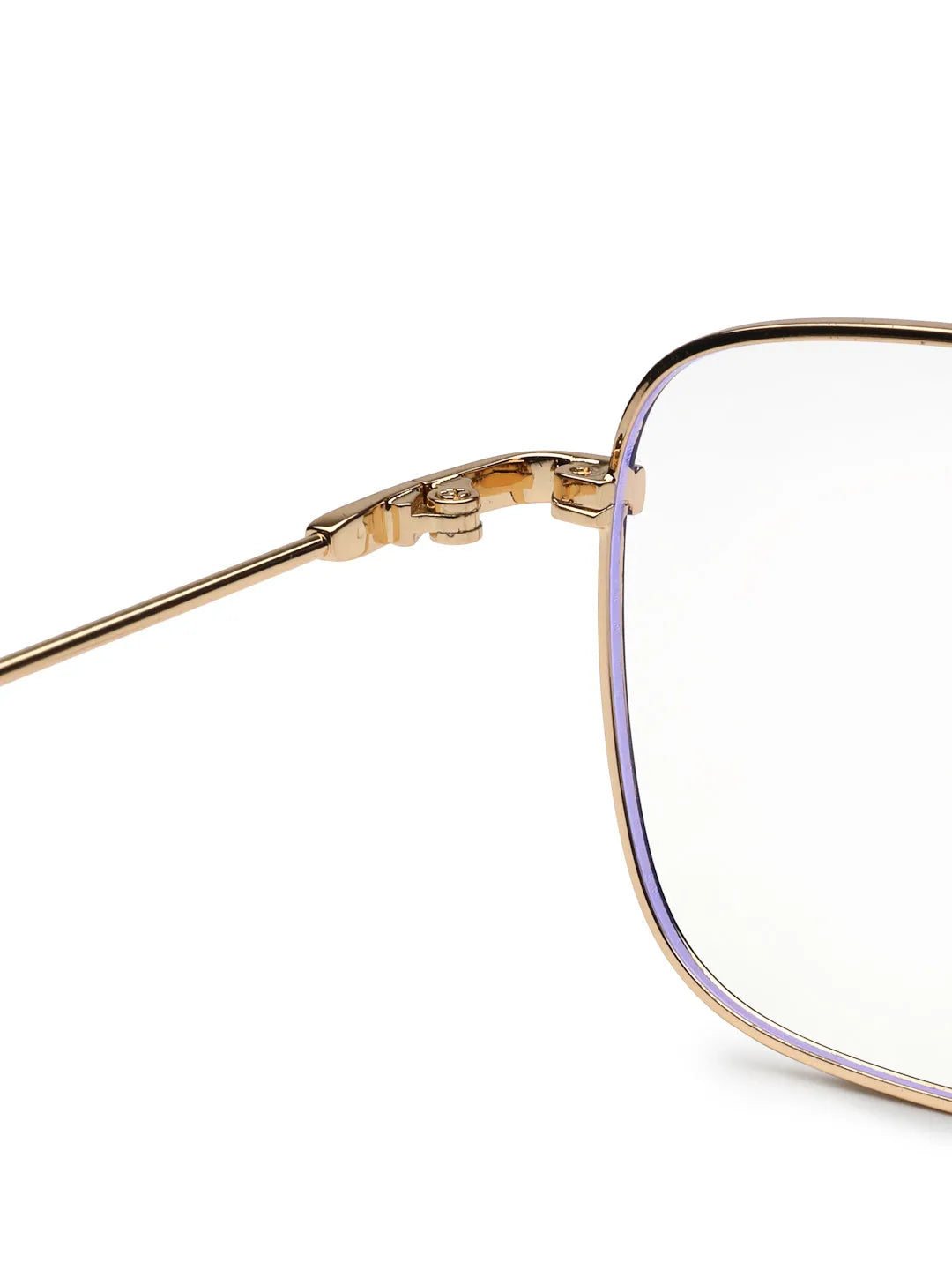 Glowra | Black-Gold Medium Full Rim Square with Lock Side Hinges Eyeglasses for Men & Women [Demo Lens]