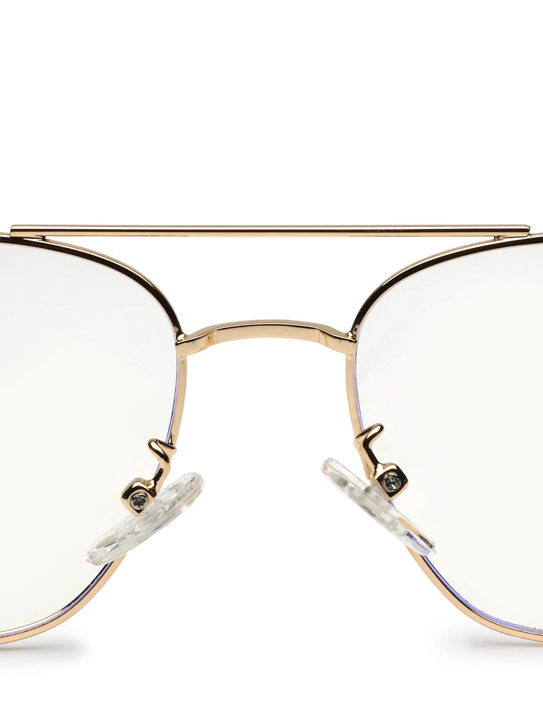 Glowra | Black-Gold Medium Full Rim Square with Lock Side Hinges Eyeglasses for Men & Women [Demo Lens]