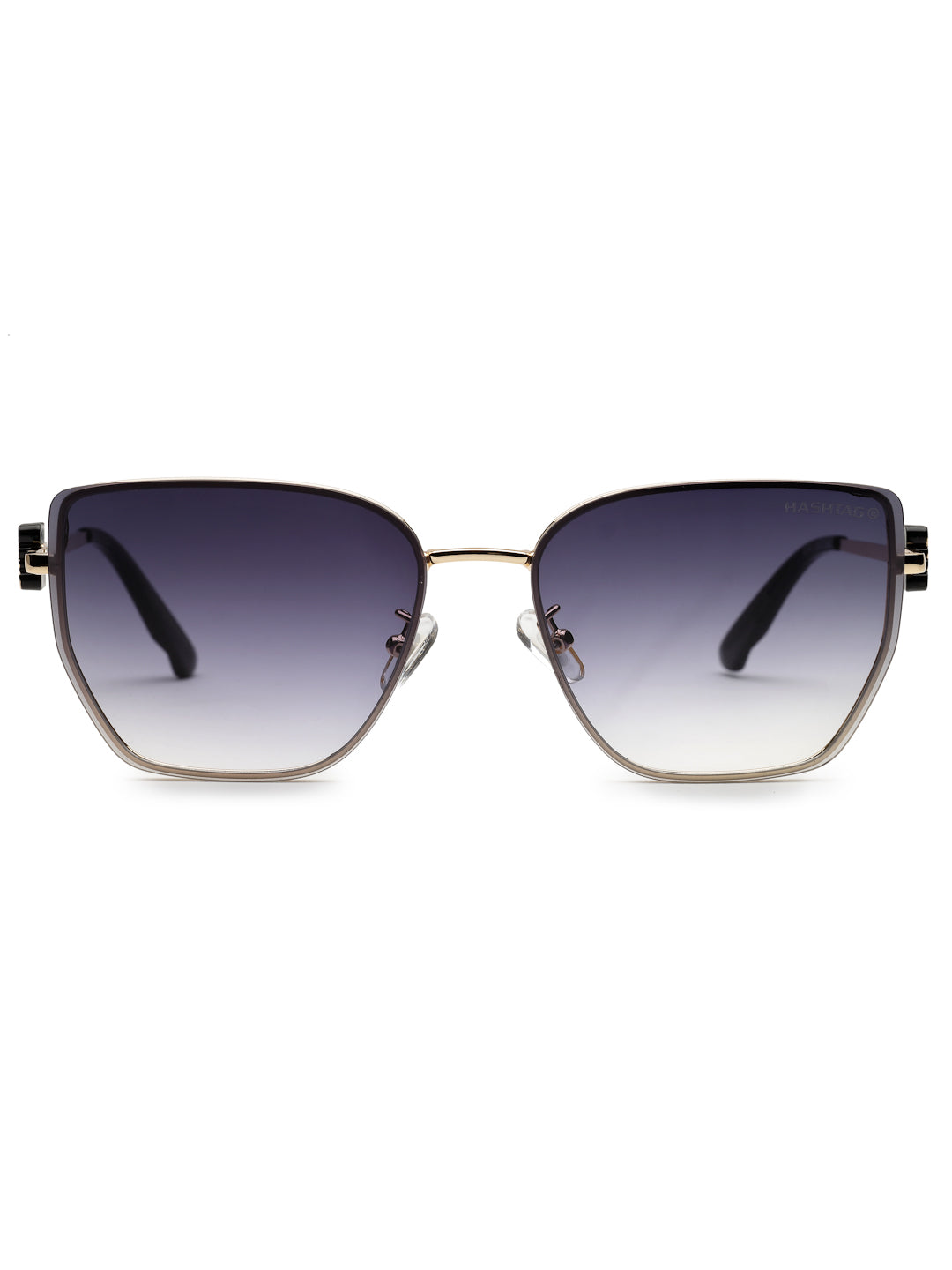 Nebular | Gradient Black Medium Full Rim Rectangle Sunglasses for Women [UV-protected]