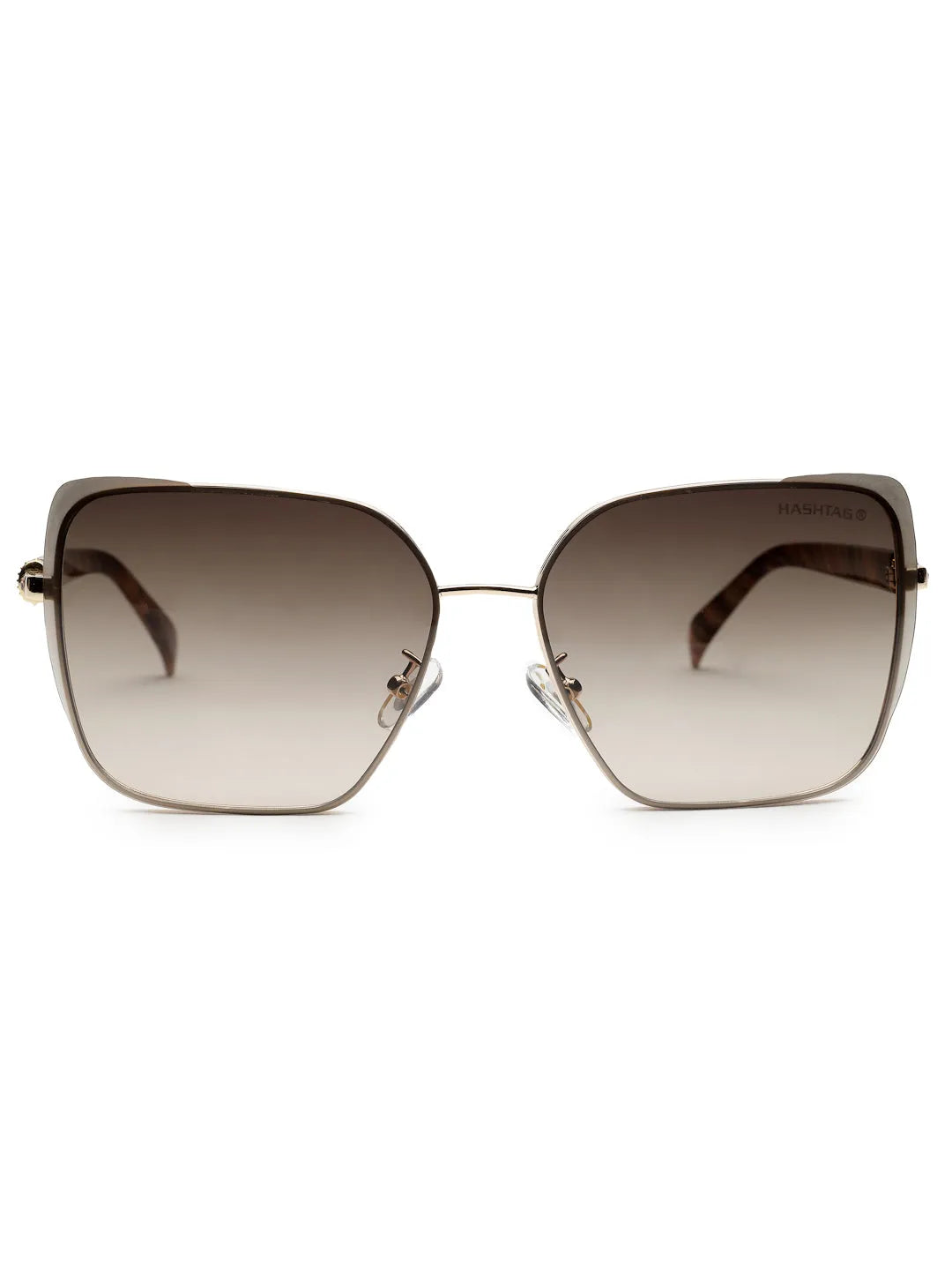 Aethera | Gradient Brown Oversized Full Rim Rectangle Sunglasses for Women [UV-protected]