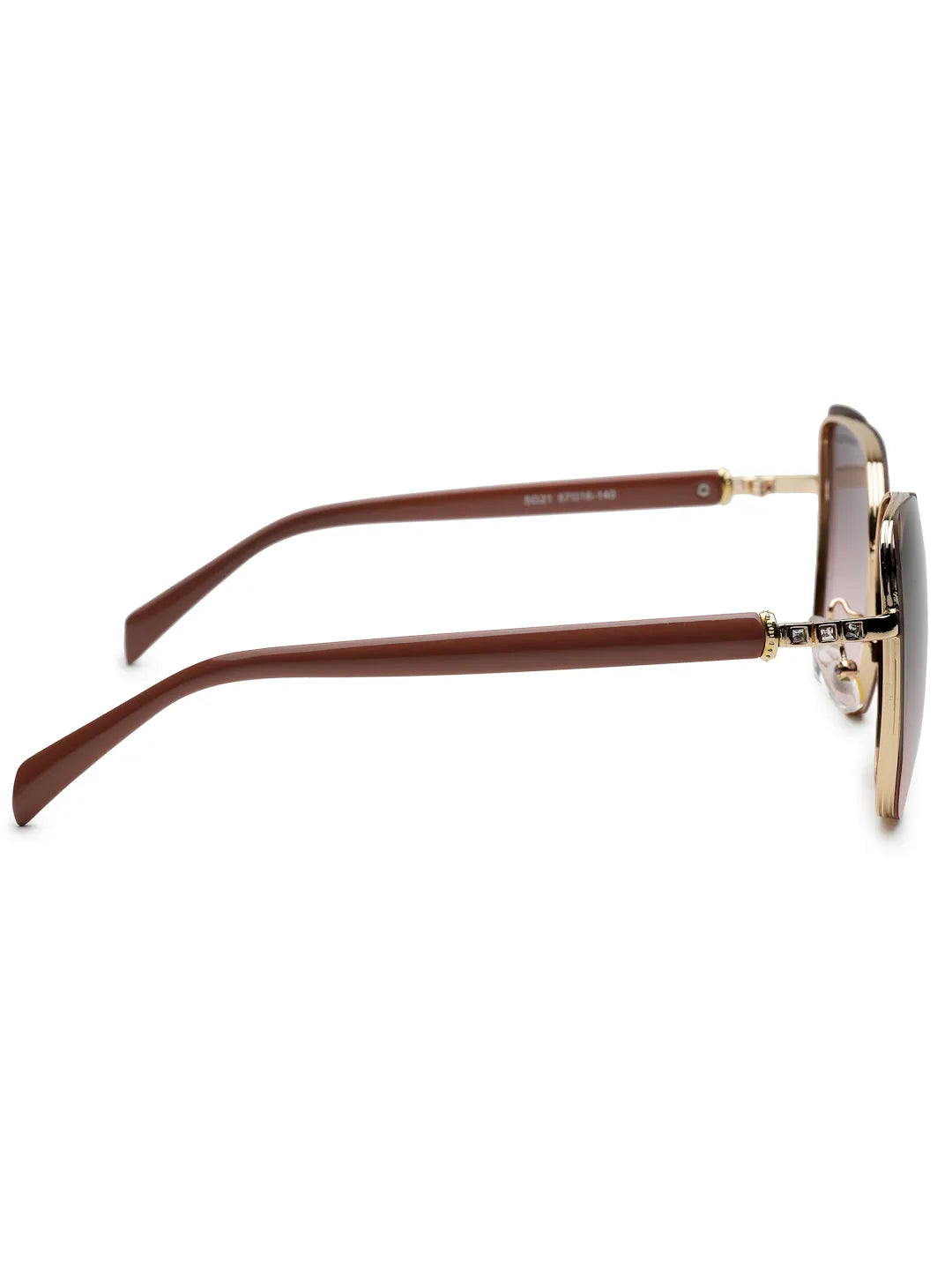 Aethera | Brown Oversized Full Rim Rectangle Sunglasses for Women [UV-protected]