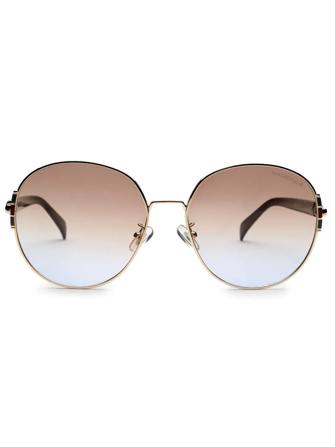 Drakon | Gradient Brown Oversized Full Rim Round Sunglasses for Women [UV-protected]