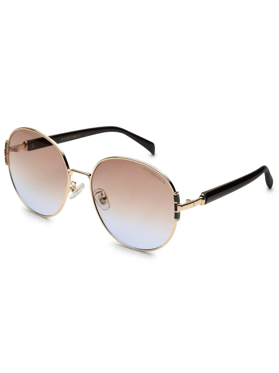 Drakon | Gradient Brown Oversized Full Rim Round Sunglasses for Women [UV-protected]