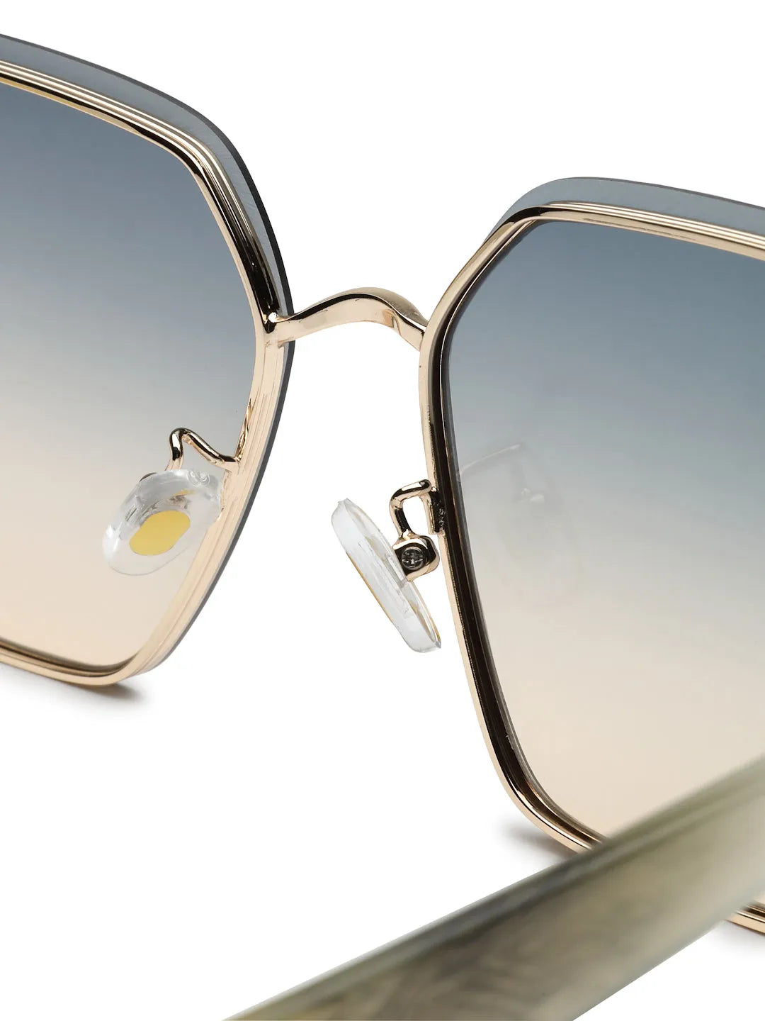 Arion | Gradient Brown & Blue Oversized Full Rim Hexagonal Sunglasses for Women [UV-protected]