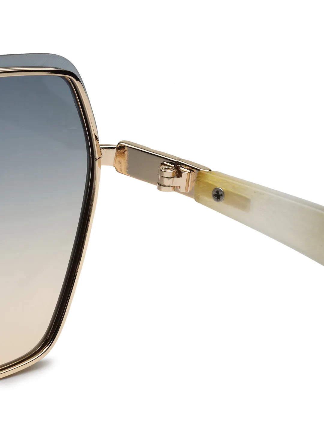 Arion | Gradient Brown & Blue Oversized Full Rim Hexagonal Sunglasses for Women [UV-protected]