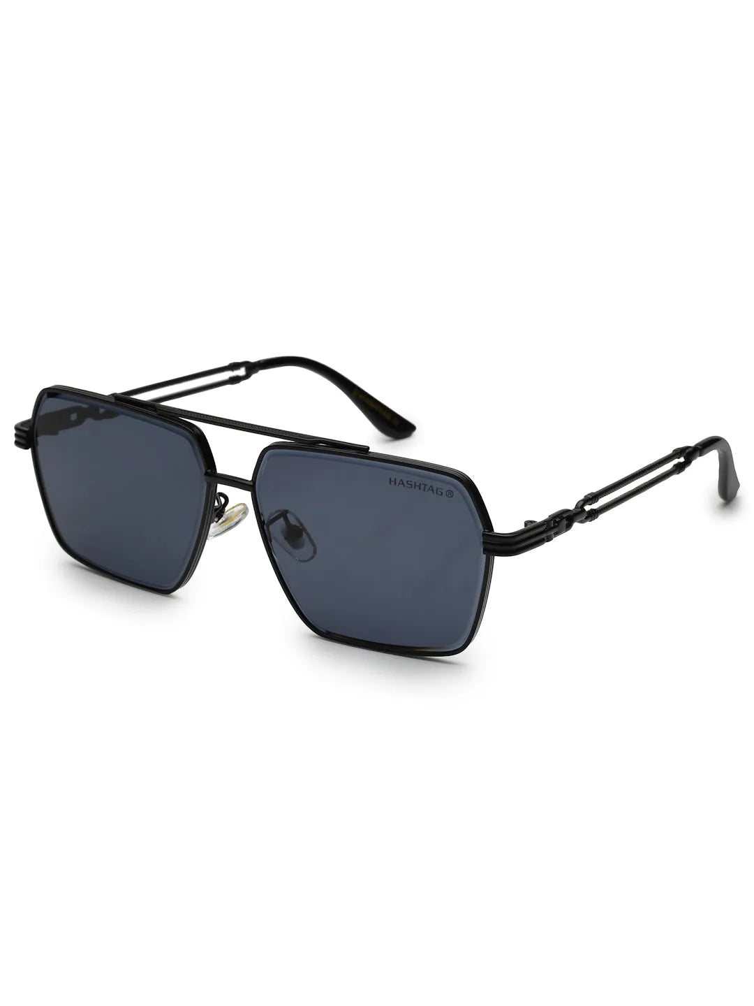 Orbital | Black Medium Full Rim Rectangle Sunglasses for Men & Women [UV-protected]