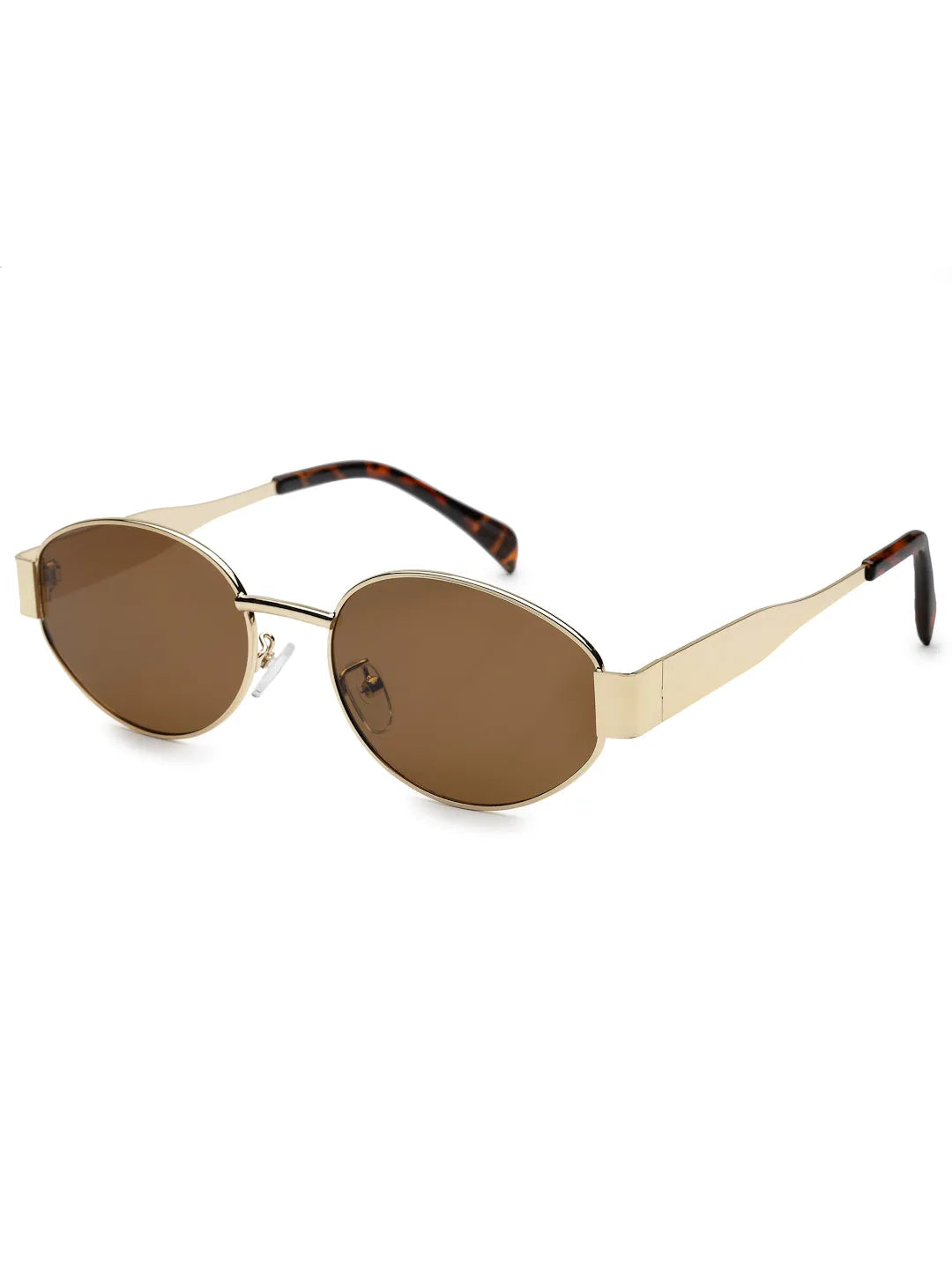 Ivory | Brown Medium Full Rim Oval Sunglasses for Women [UV-protected]