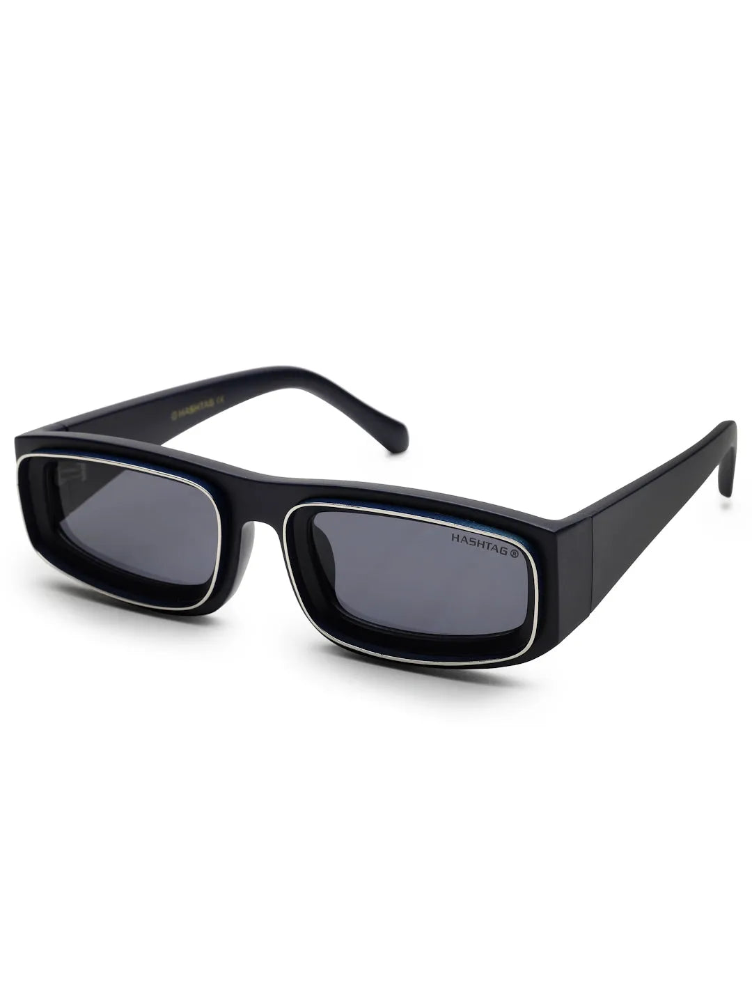Crystix | Blue Small Full Rim Rectangle Sunglasses for Men & Women [UV-protected]