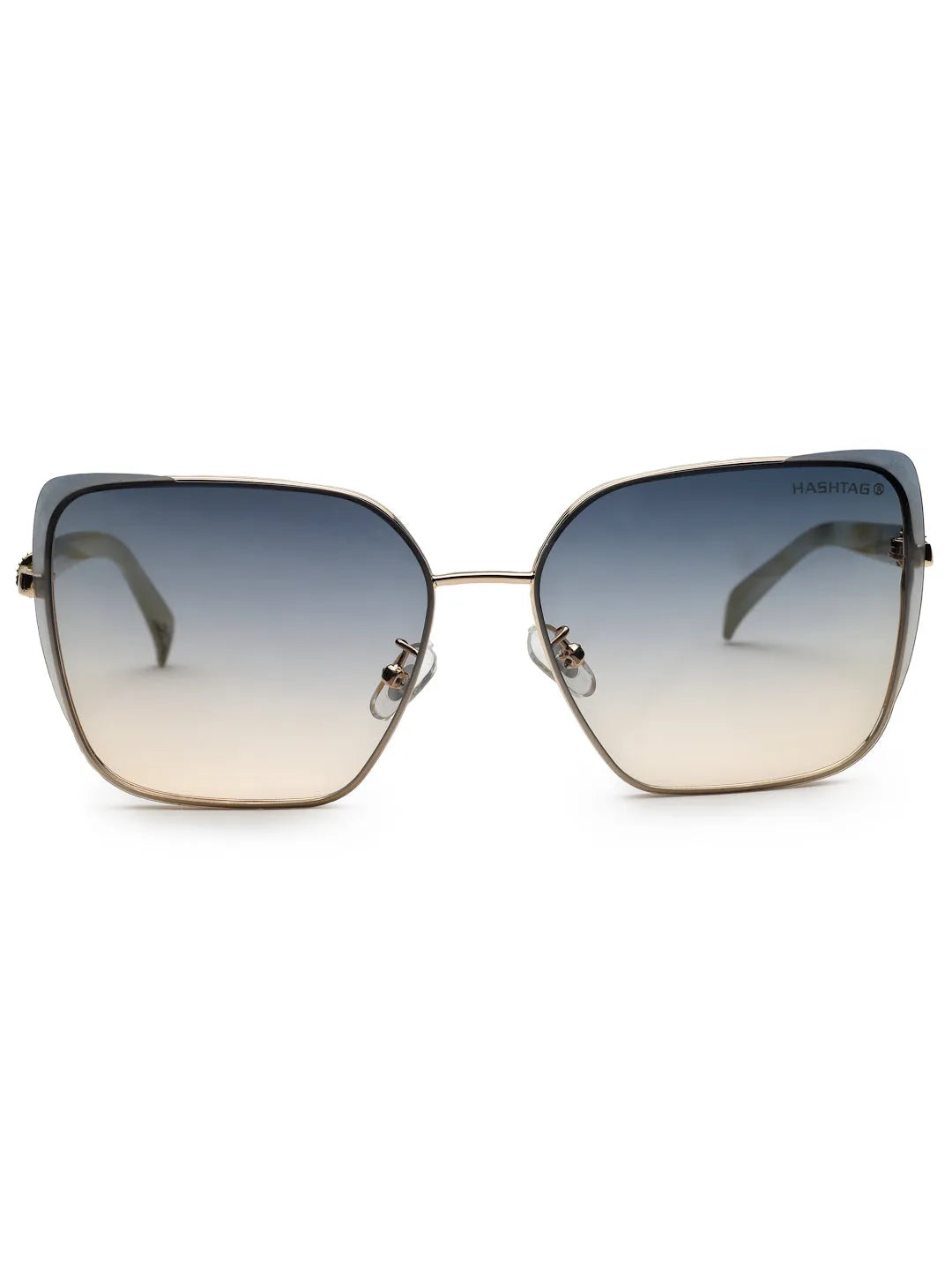 Aethera | Gradient Blue & Pink Oversized Full Rim Rectangle Sunglasses for Women [UV-protected]
