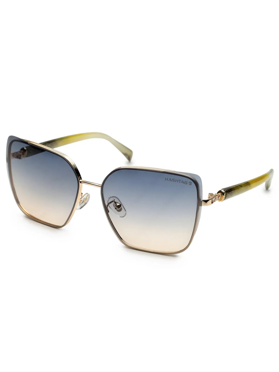 Aethera | Gradient Blue & Pink Oversized Full Rim Rectangle Sunglasses for Women [UV-protected]