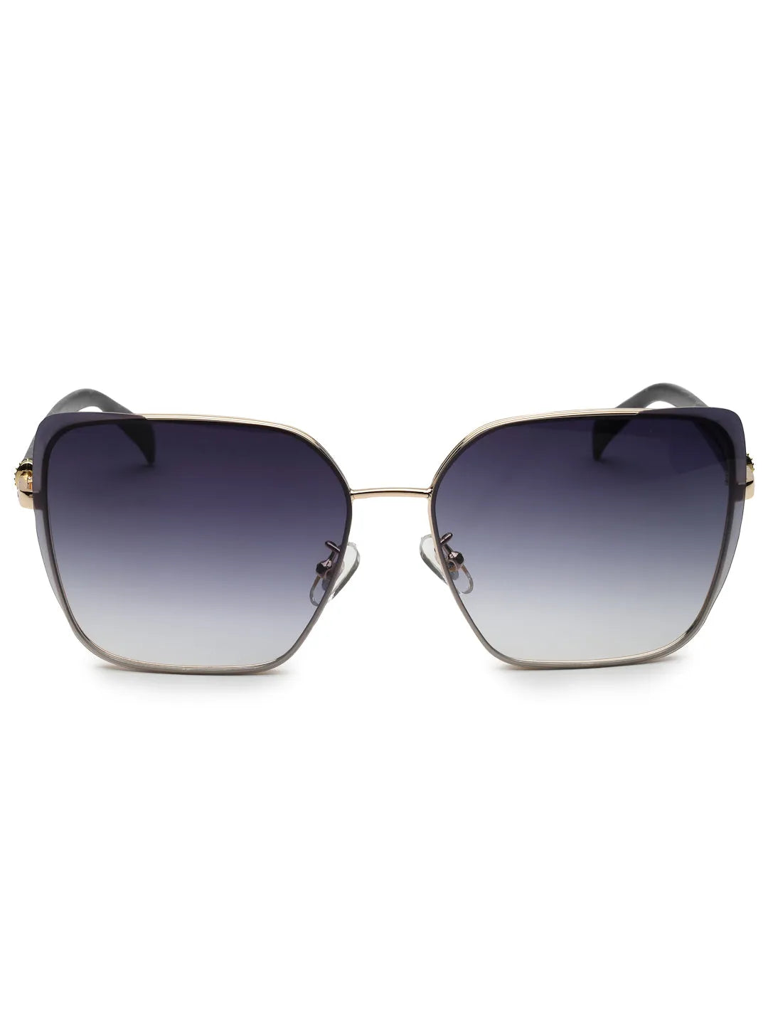 Aethera | Gradient Black Oversized Full Rim Rectangle Sunglasses for Women [UV-protected]