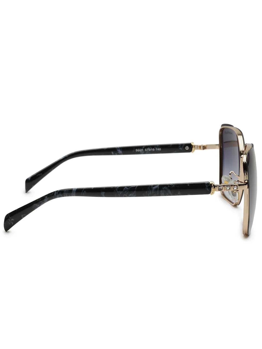 Aethera | Gradient Black Oversized Full Rim Rectangle Sunglasses for Women [UV-protected]